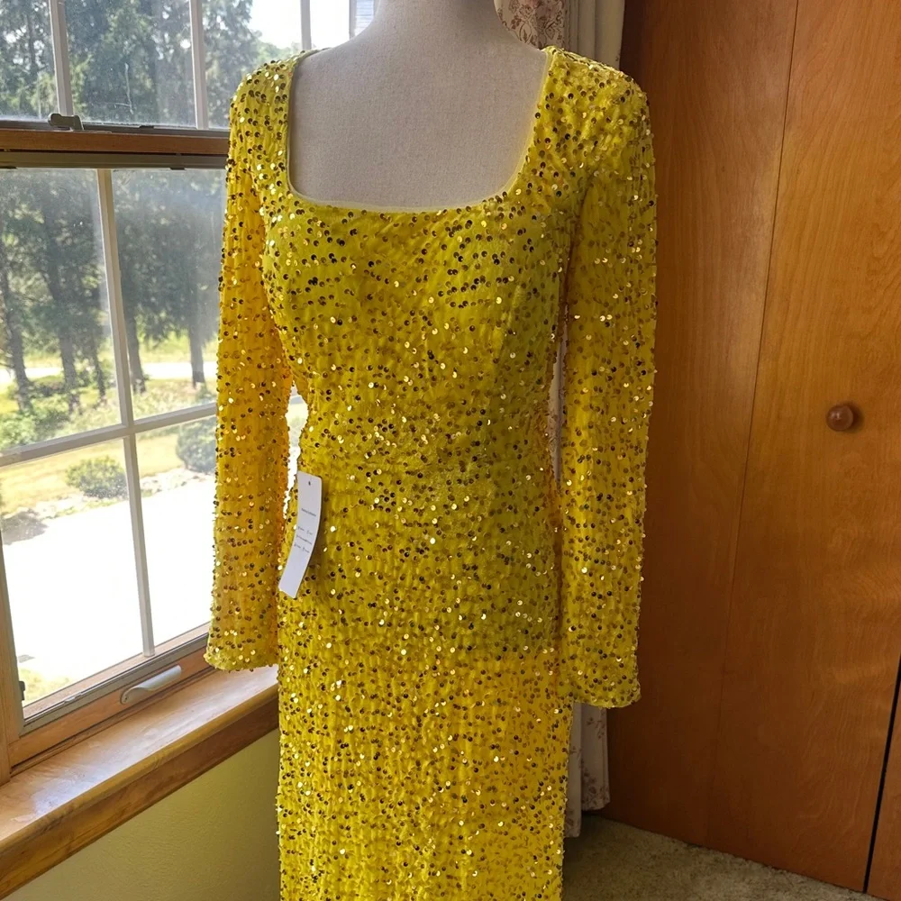 Luxurious Yellow Sequin Dress (NWT) - Picture 5 of 17
